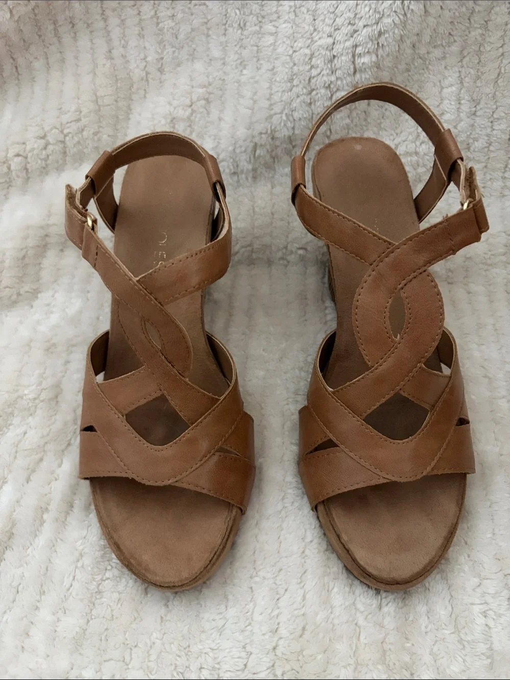 Women's Tan Wedge Sandals